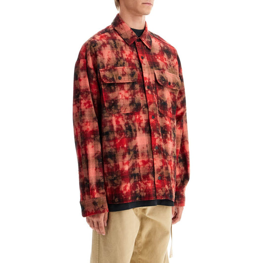 Palm Angels 'flannel shirt with curved logo Shirts Palm Angels