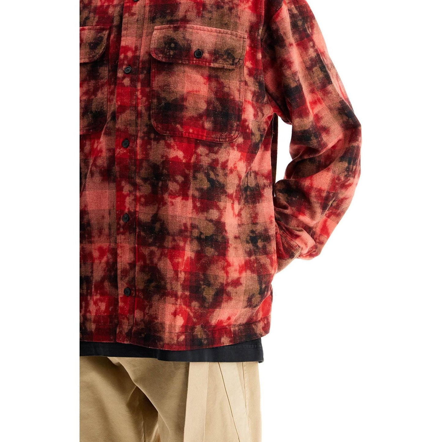 Palm Angels 'flannel shirt with curved logo Shirts Palm Angels