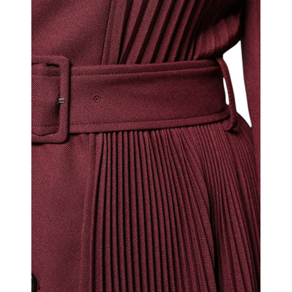 Philosophy Maroon Belted Button Down Dress Philosophy