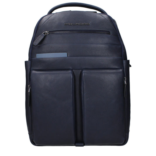 Piquadro Blue Leather Backpack