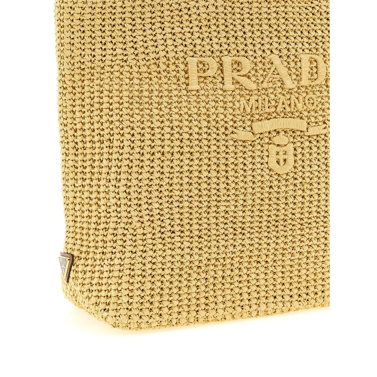 Prada Beige Raffia Tote Bag