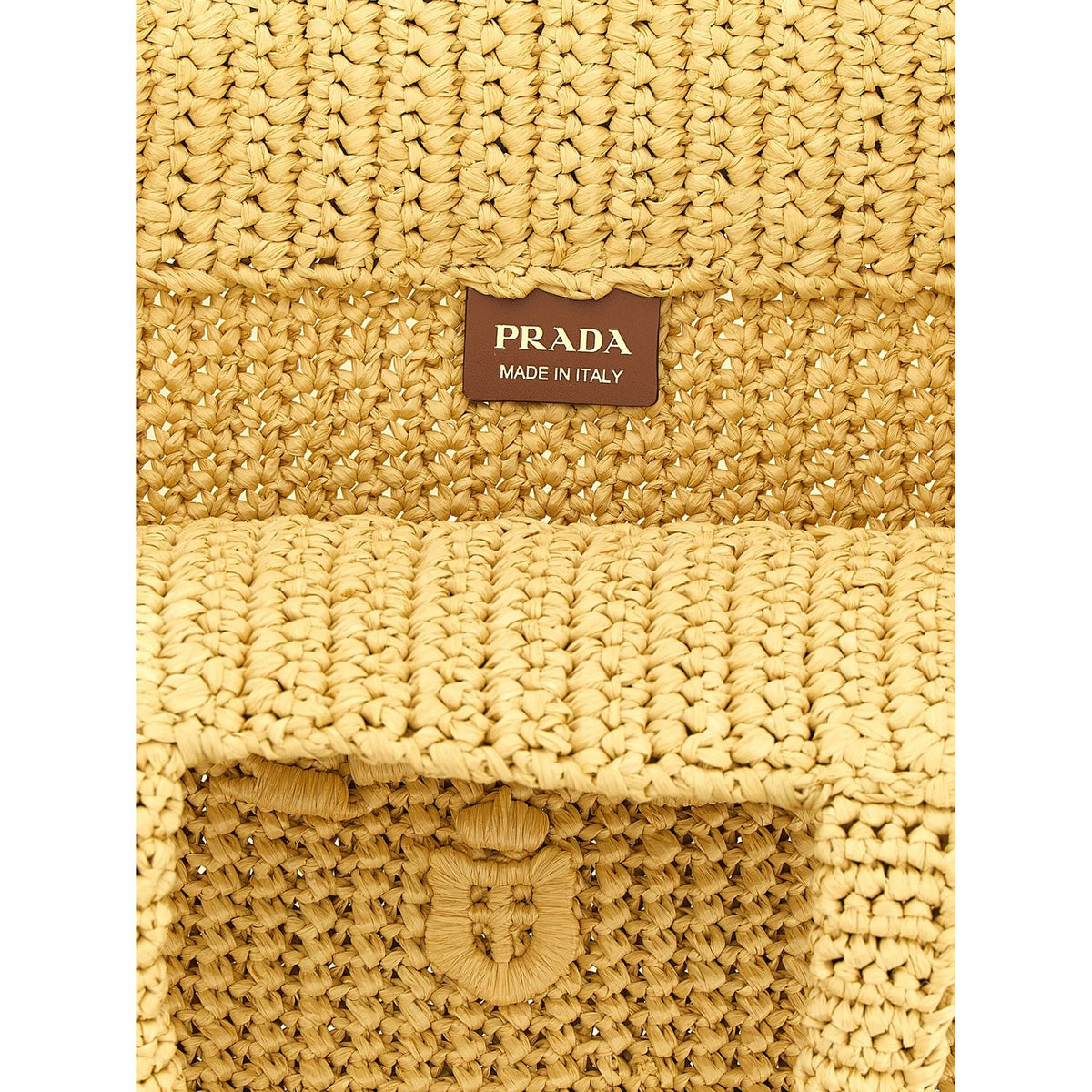 Prada Beige Raffia Tote Bag