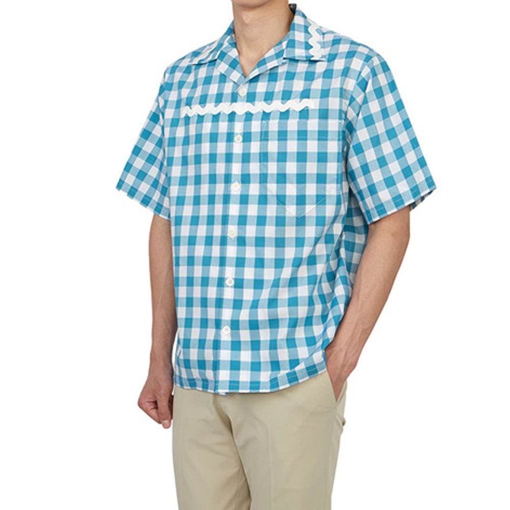 Prada Blue Cotton Pattern Shirt