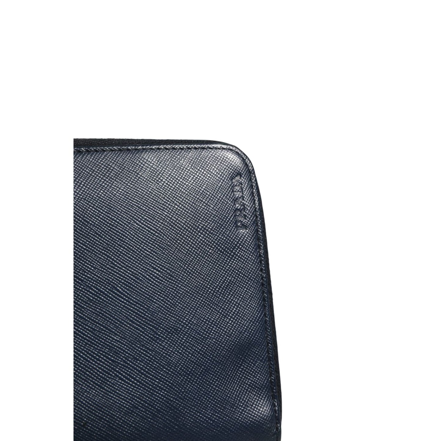 Prada Navy Oliver Embossed Leather Zip-Around Wallet