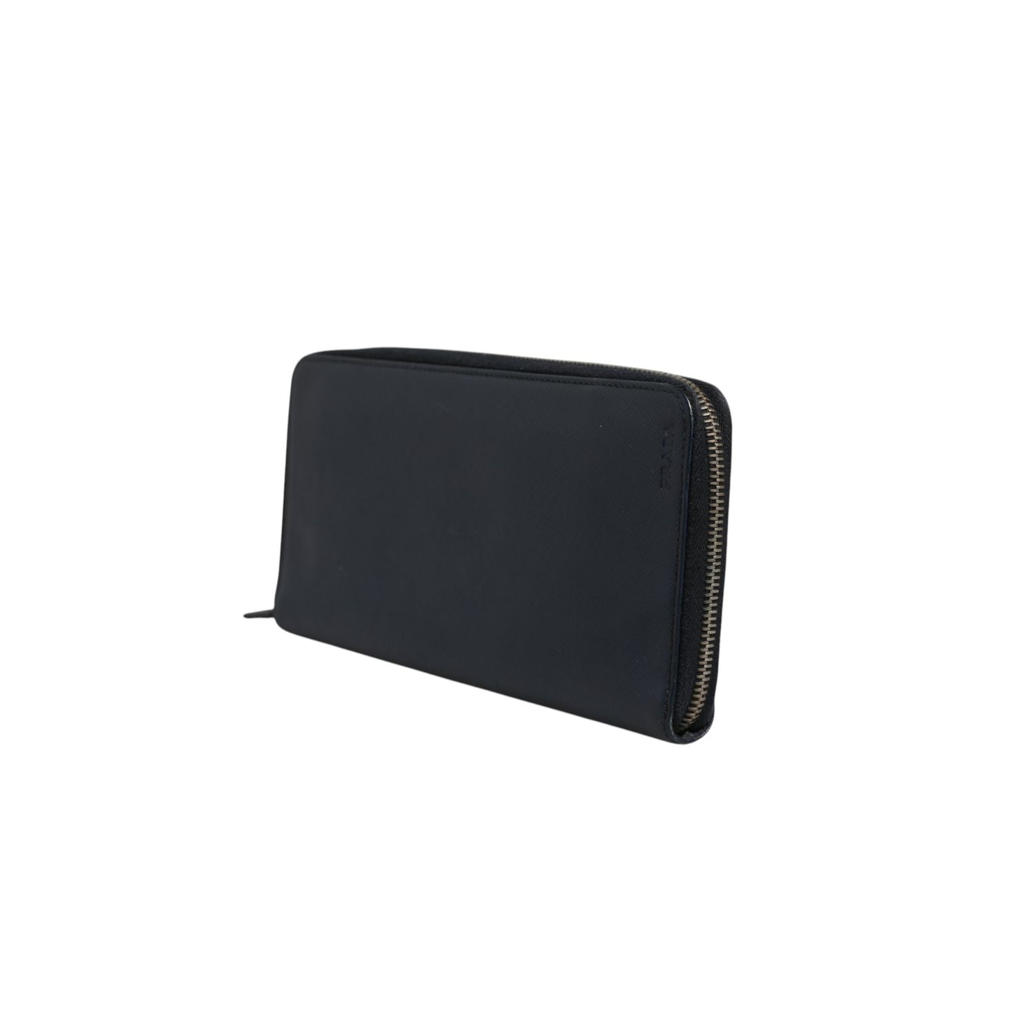 Prada Navy Oliver Embossed Leather Zip-Around Wallet