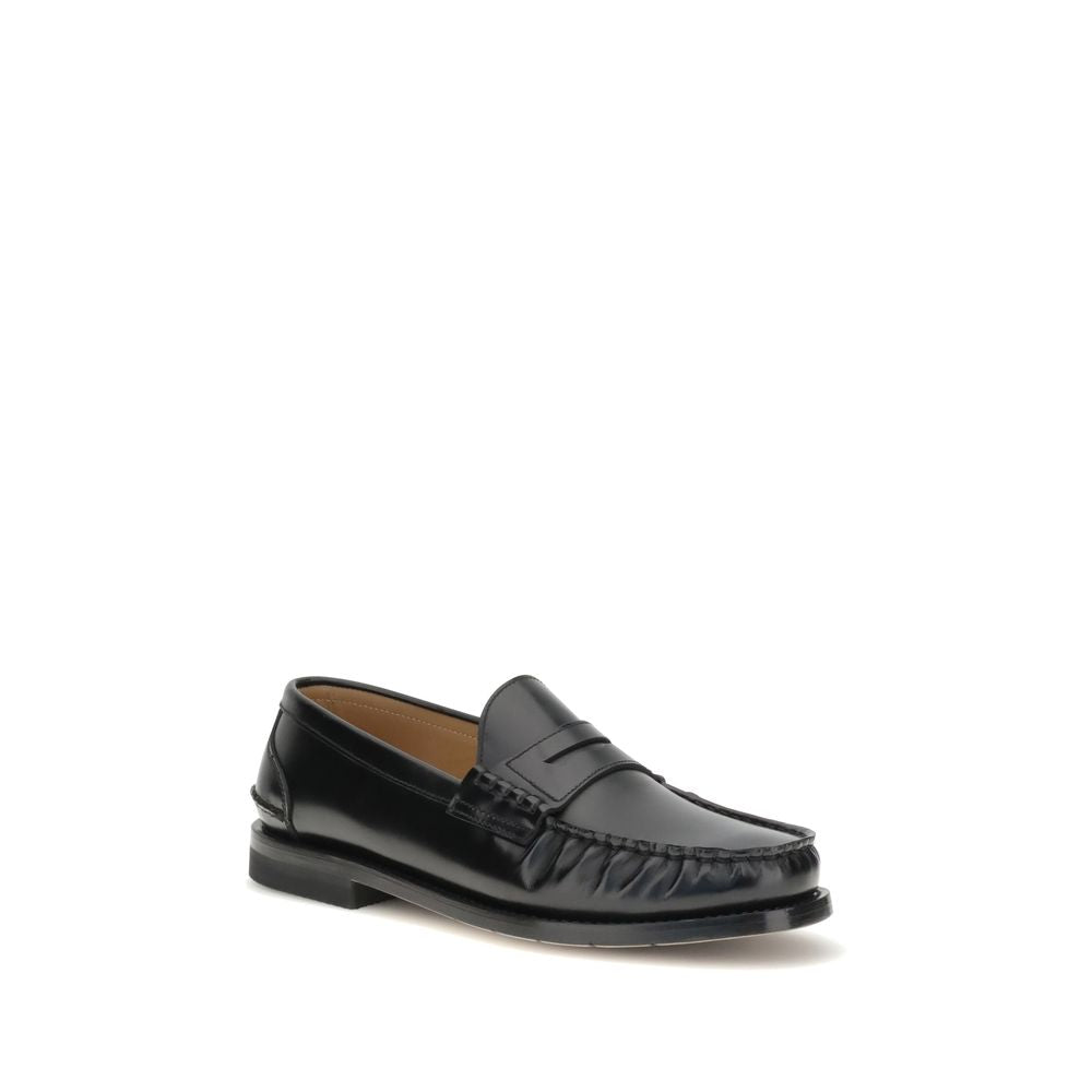 Premiata Black Calf Leather Bos Taurus Slip-On Loafers Premiata