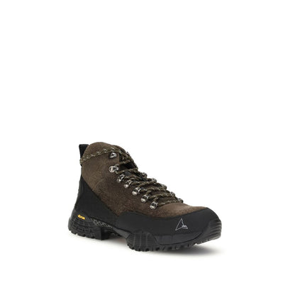 ROA Brown Calf Leather Bos Taurus Lace-Up Boots ROA