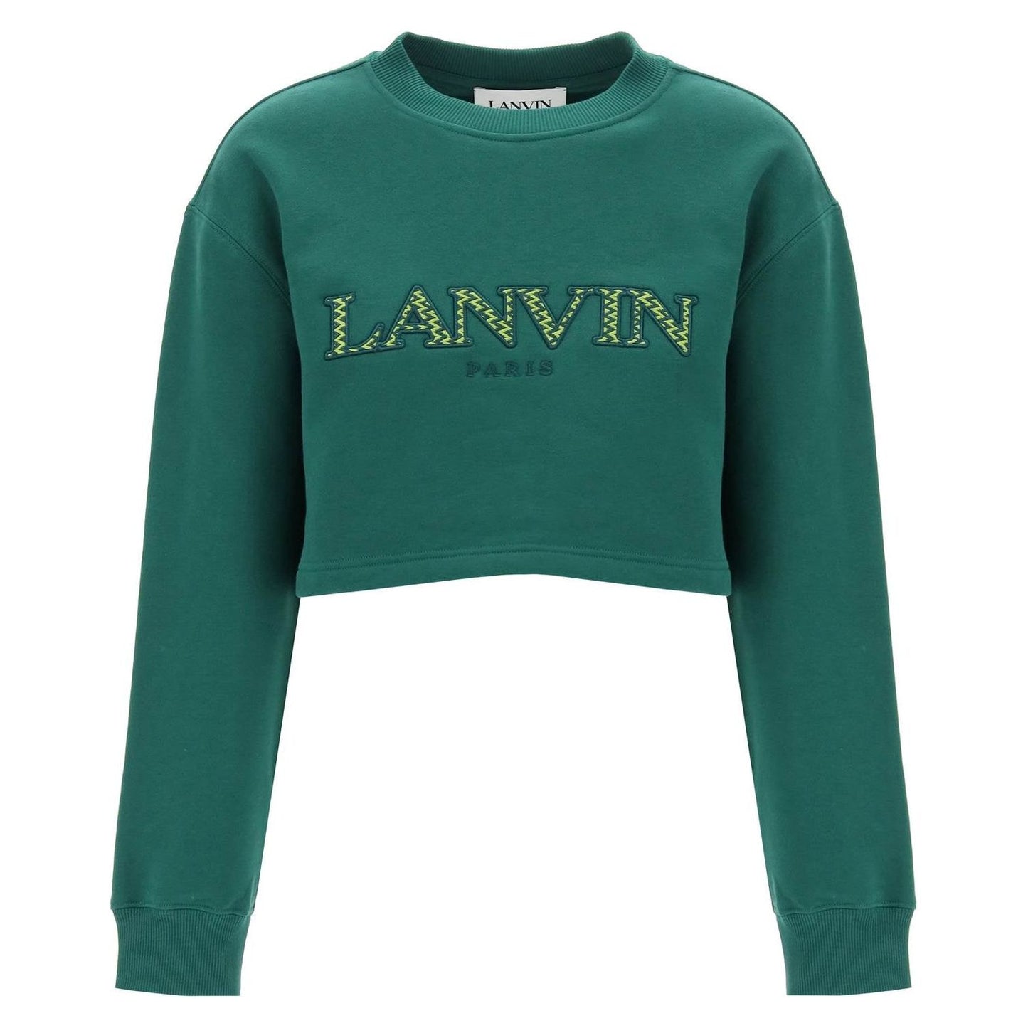 Lanvin cropped sweatshirt with embroidered logo patch