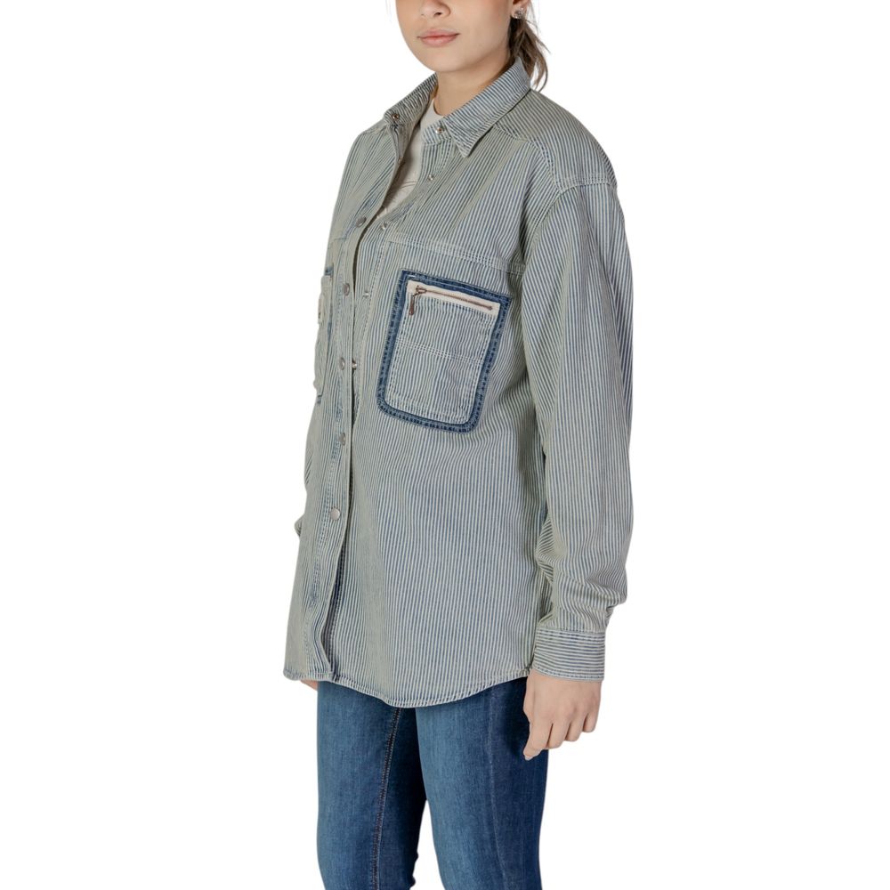 Replay Blue Cotton Blouse Replay