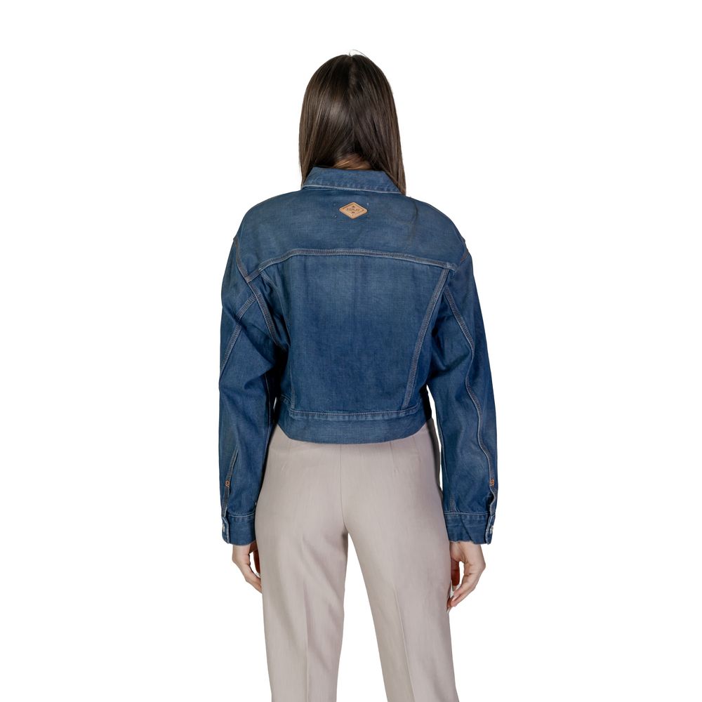 Replay Blue Cotton Denim Jacket Replay
