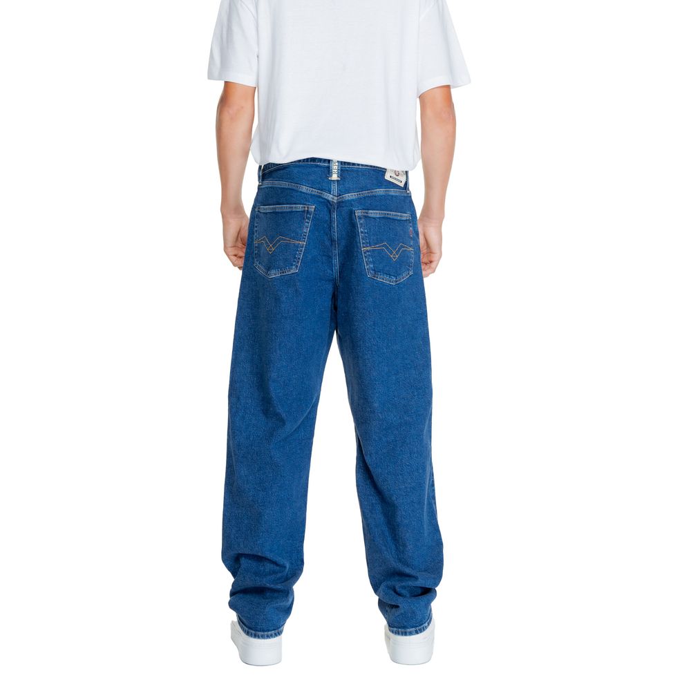 Replay Blue Cotton Relaxed Fit Jeans Replay