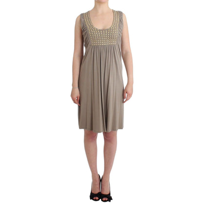 Roccobarocco Khaki studded sheath dress Roccobarocco