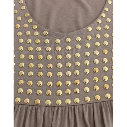 Roccobarocco Khaki studded sheath dress Roccobarocco