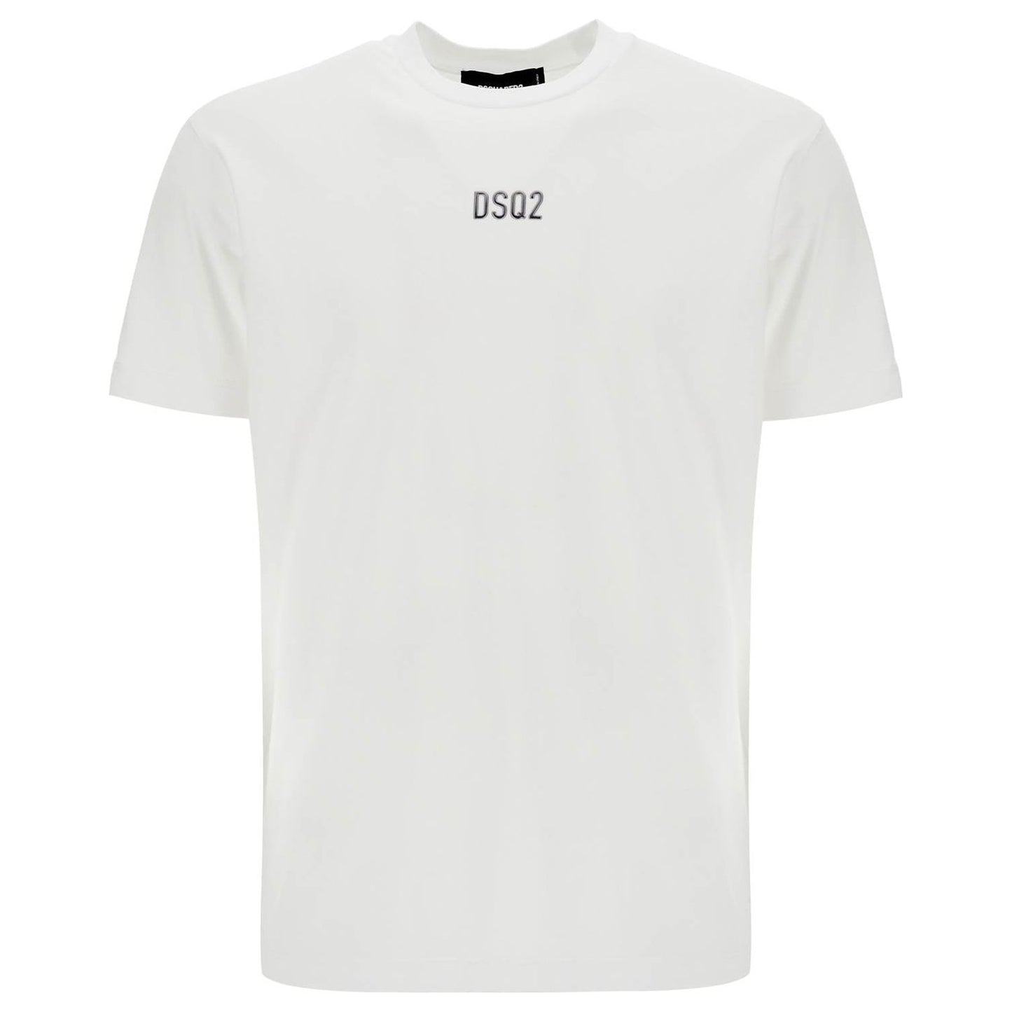 Dsquared2 white cotton t-shirt with embroidered logo Topwear Dsquared2