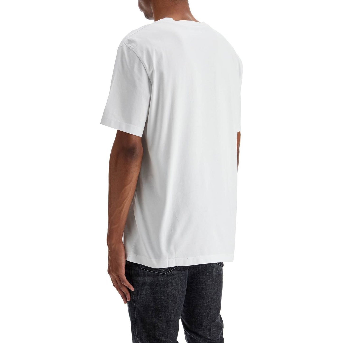 Dsquared2 white cotton t-shirt with embroidered logo Topwear Dsquared2