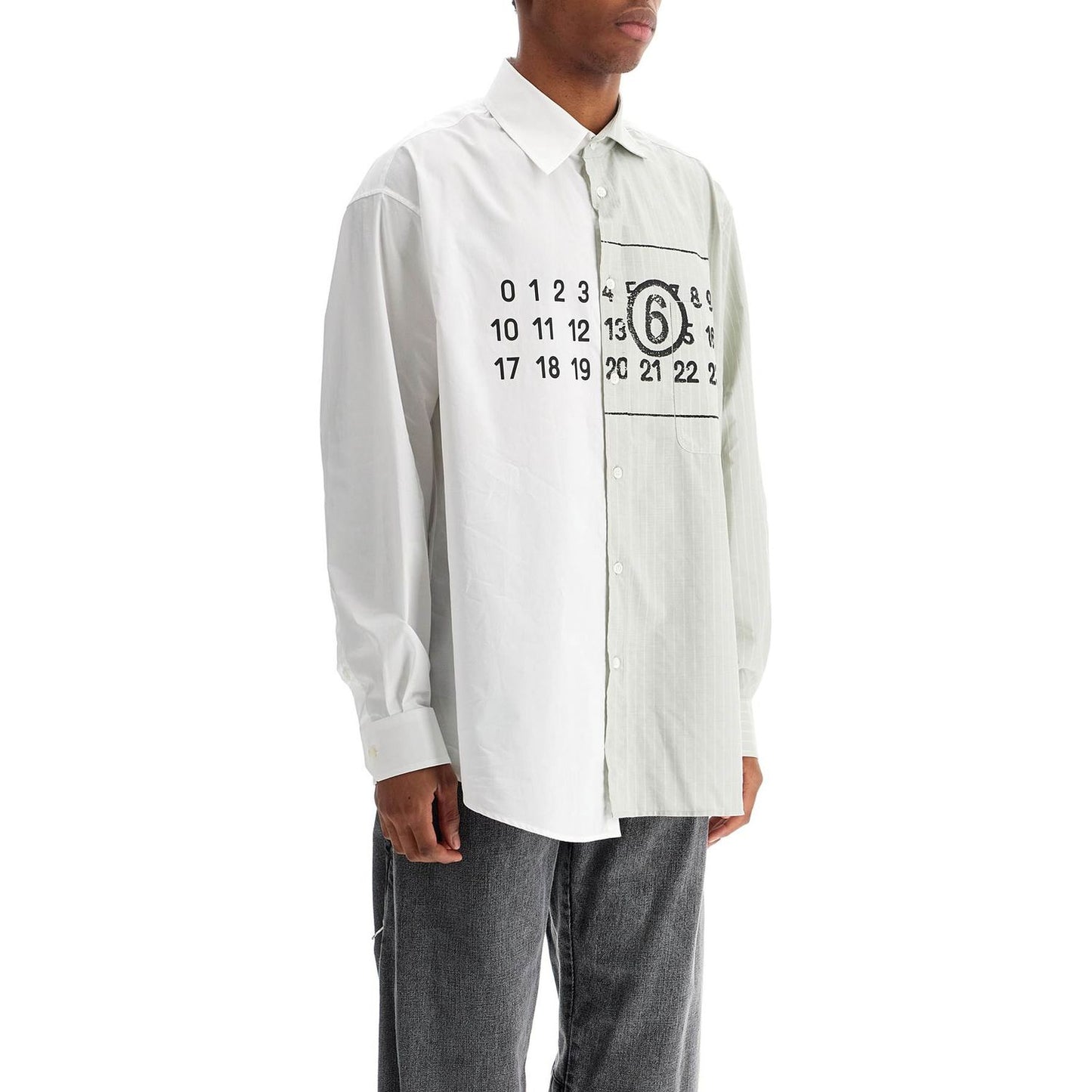 MM6 Maison Margiela asymmetric numeric shirt with Shirts MM6 Maison Margiela