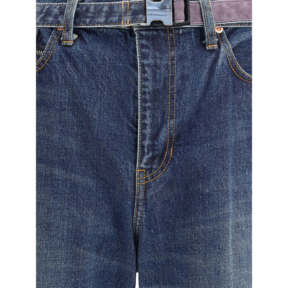 Sacai Blue Cotton Jeans Denim Sacai