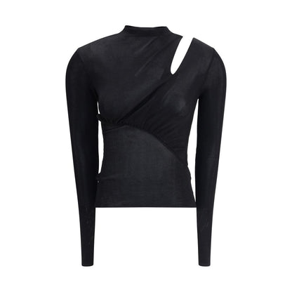 Self-Portrait Black Viscose Top Self-Portrait