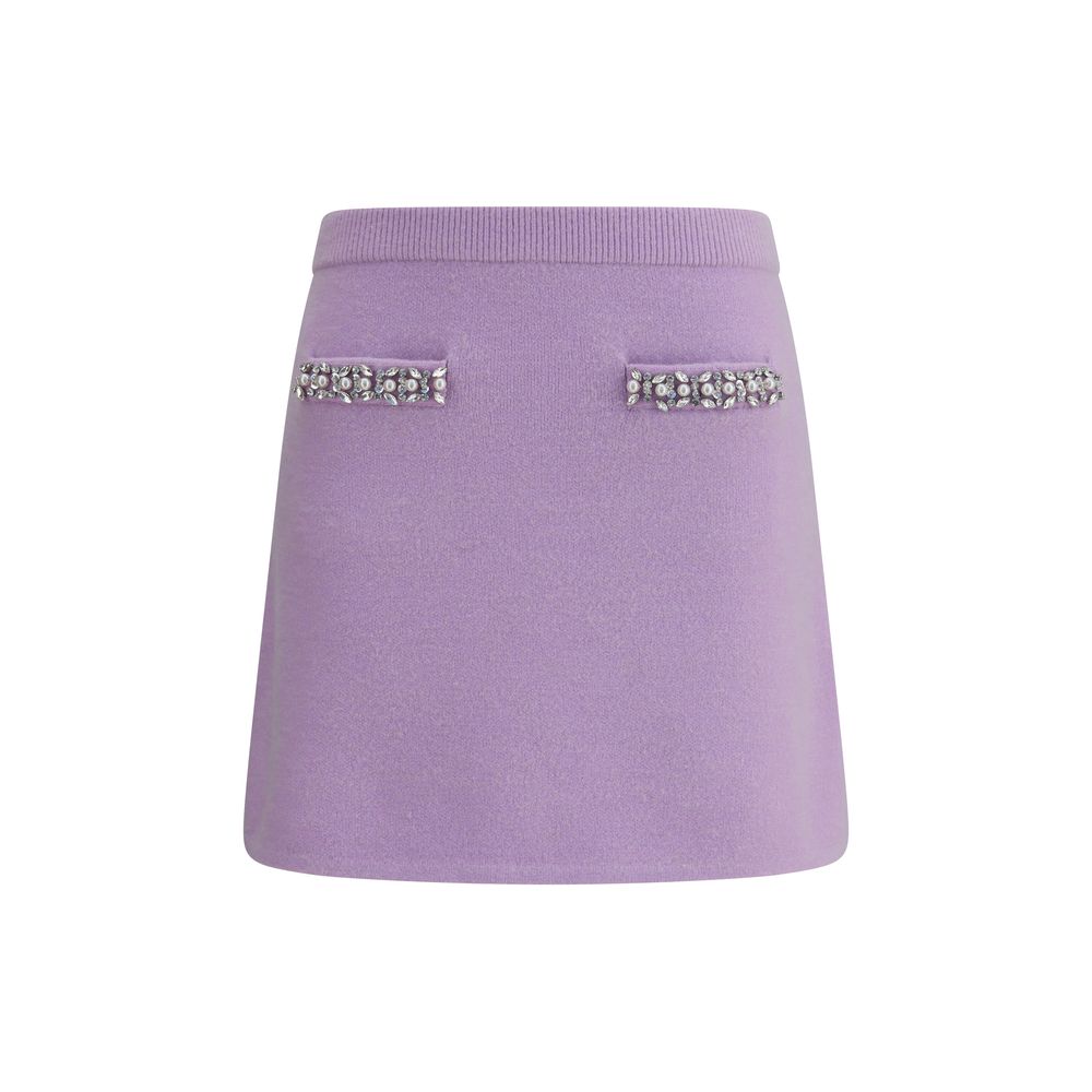 Self-Portrait Purple Viscose Mini Skirt Self-Portrait