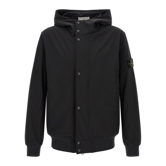 Stone Island Black Polyester Shell Jacket