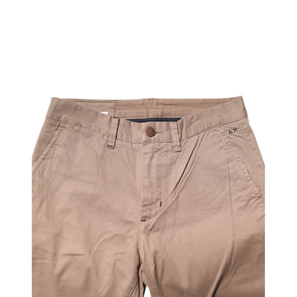 Sun68 Beige Cotton Mid Waist Straight Men Chino Trouser Pants Sun68