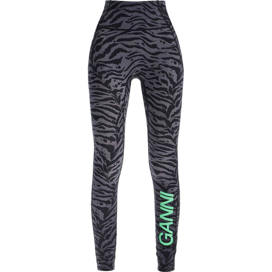 Ganni animal print sports leggings