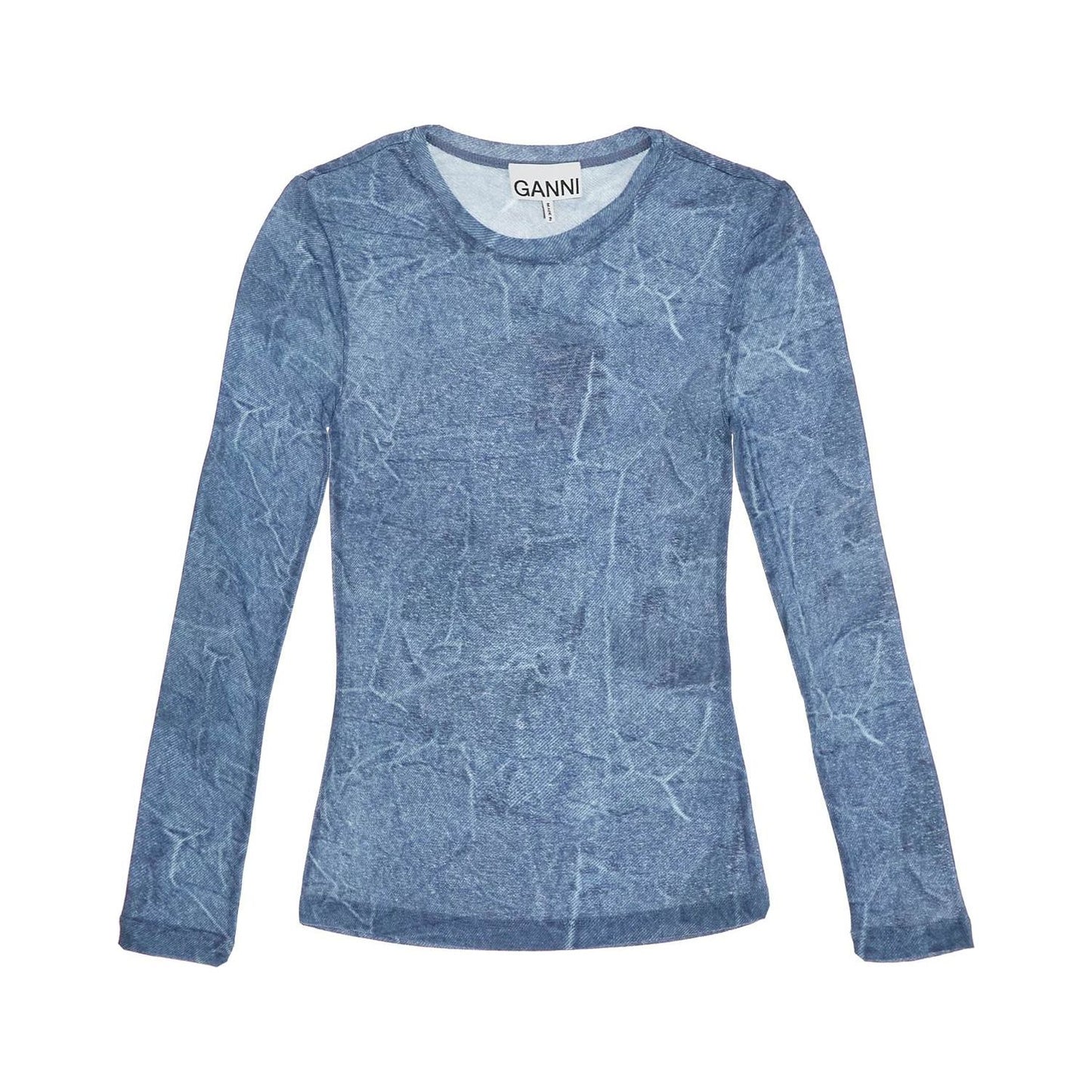 Ganni long-sleeved denim effect top for Topwear Ganni