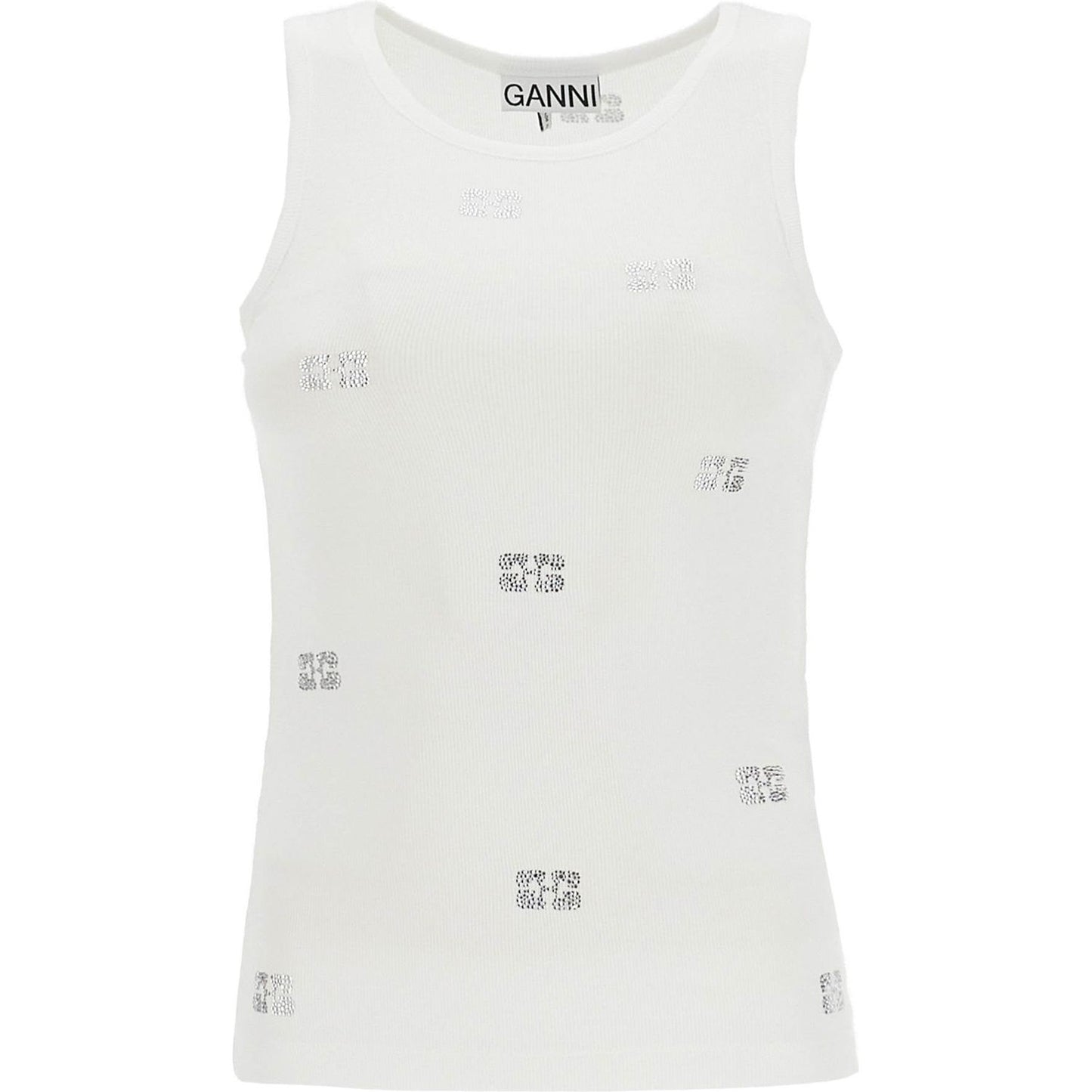 Ganni tank top with micro rhinest Topwear Ganni