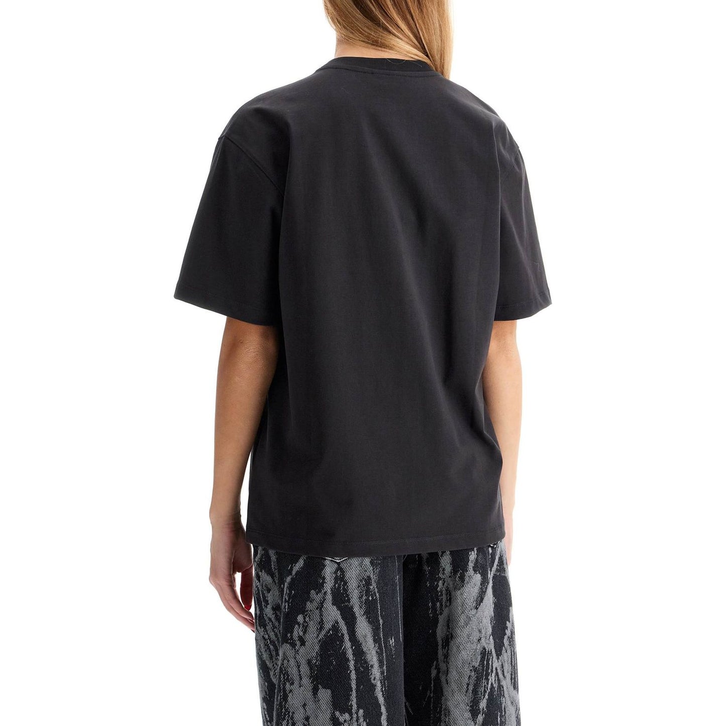 Ganni loose t-shirt with lurex logo Topwear Ganni