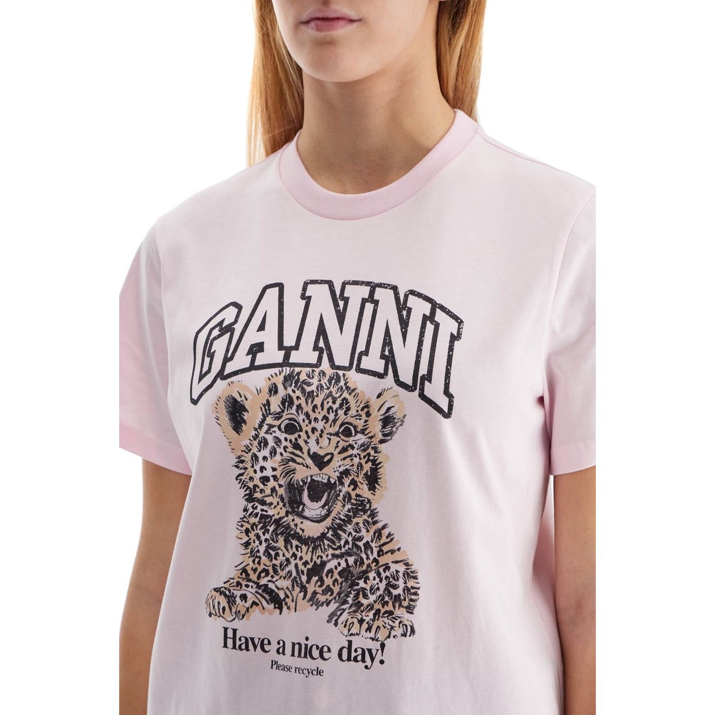 Ganni leopard print t-shirt with Topwear Ganni