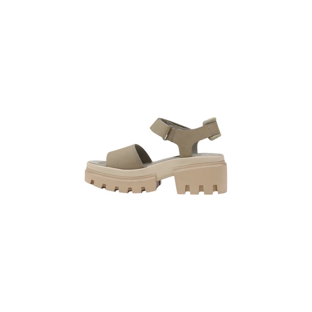 Timberland Beige Leather Platform Sandals Timberland