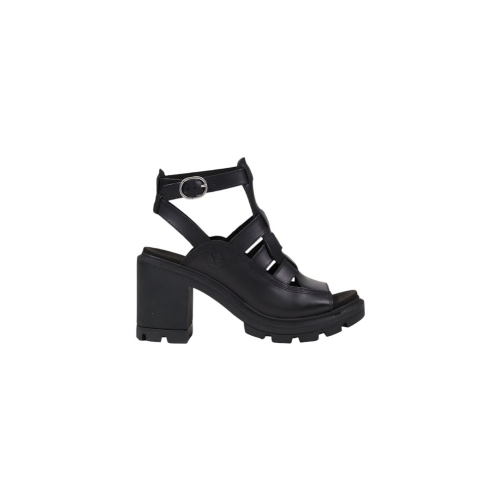 Timberland Black Leather Platform Sandals Timberland