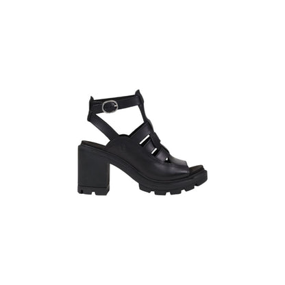 Timberland Black Leather Platform Sandals Timberland