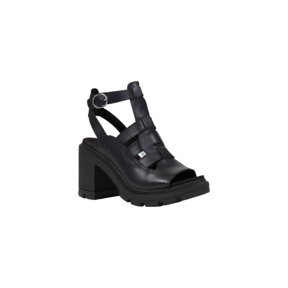 Timberland Black Leather Platform Sandals Timberland
