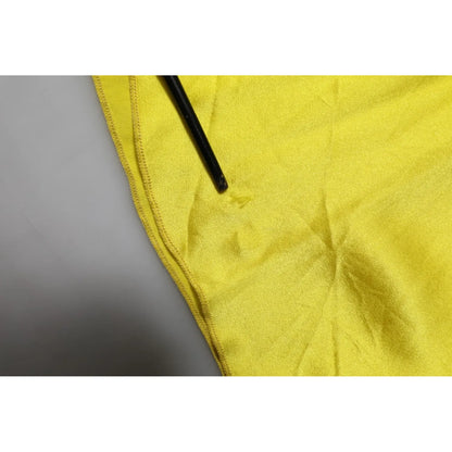 Tonello Yellow Silk Satin Slip Maxi Spaghetti Strap Maxi Dress Tonello