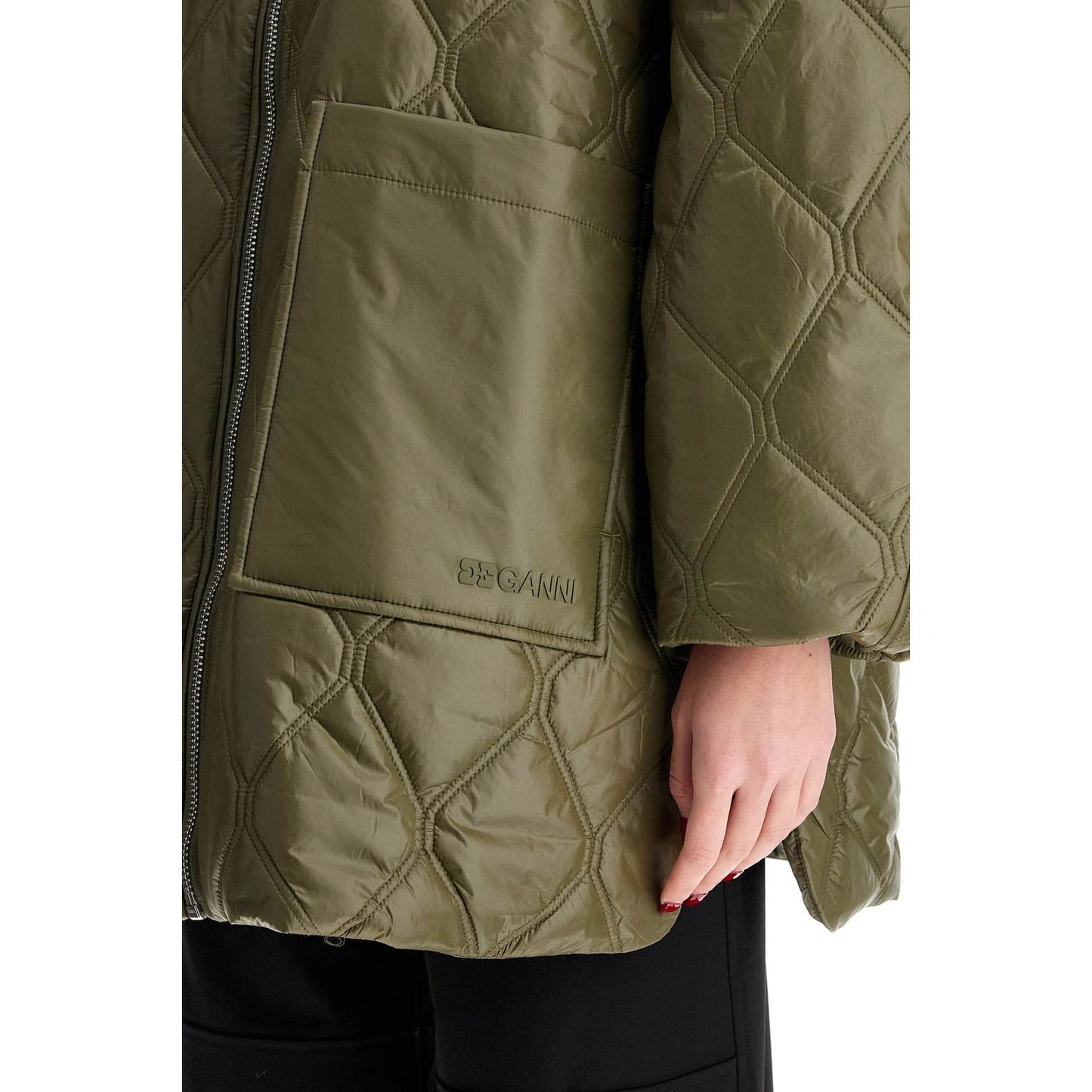 Ganni lightweight down jacket with oversized collar Jackets Ganni