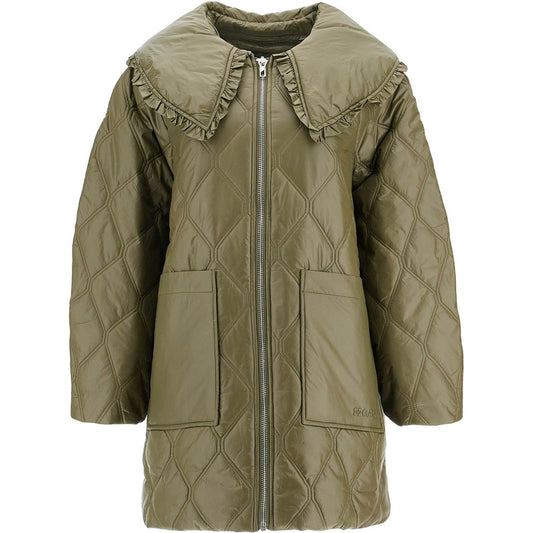 Ganni lightweight down jacket with oversized collar Jackets Ganni