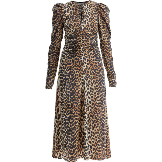 Ganni "animal print satin midi dress" Dresses Ganni