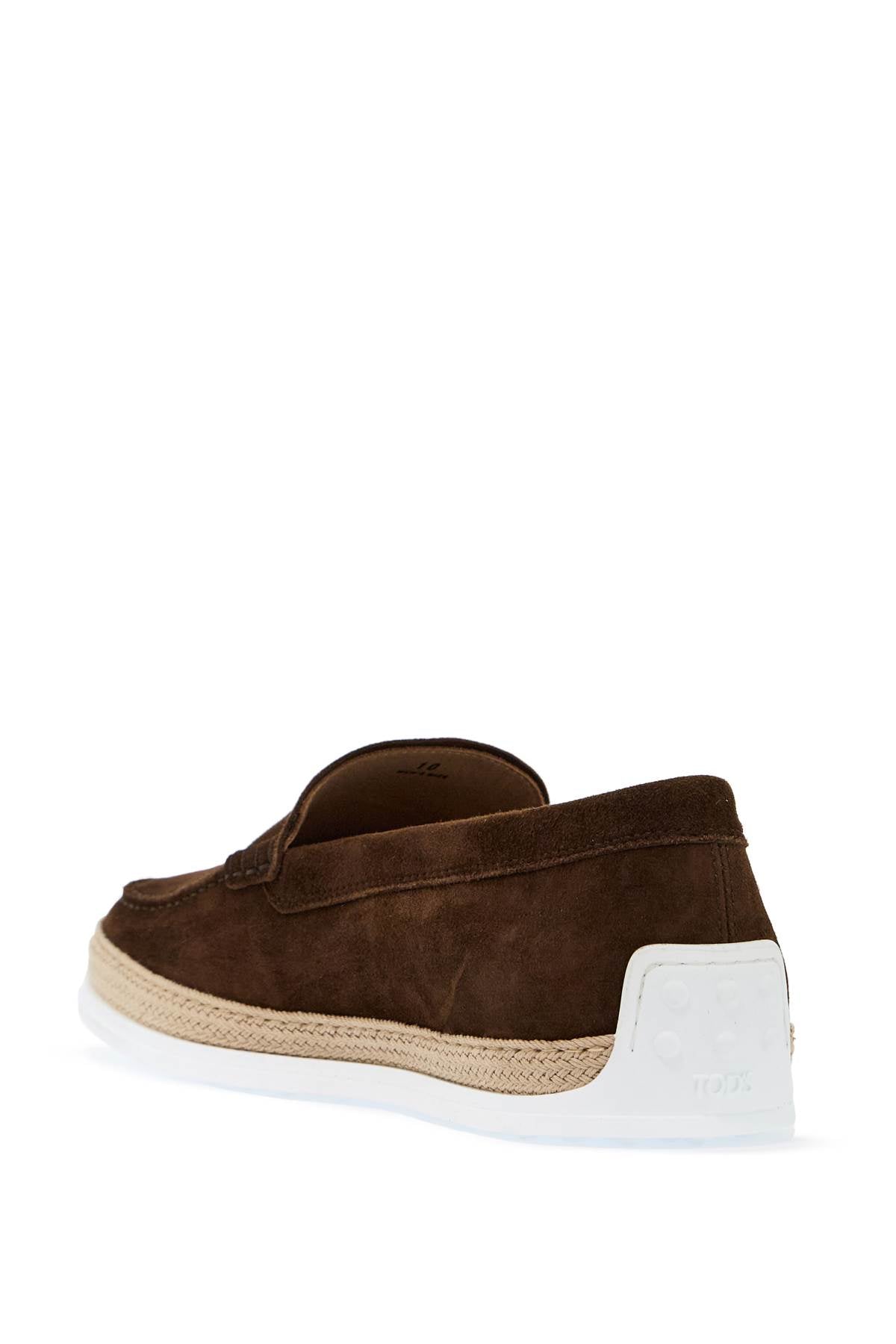 Tod'S suede slip-on with rafia insert Moccasins Tod'S