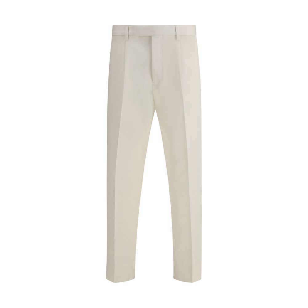 ZEGNA White Cotton Dress Pants