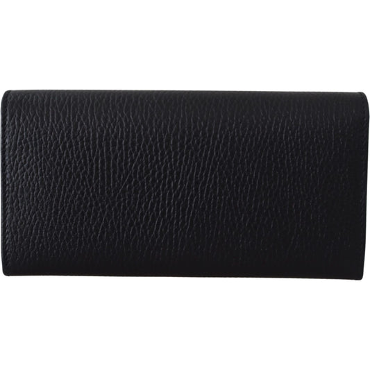 Elegant Black Leather Wallet with GG Snap Closure Gucci