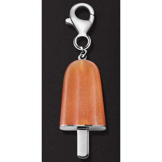 AMBROSINI JEWELS - PENDENTE ARGENTO 925° ghiacciolo finitura bianca pietra arancio piccolo (21x14 mm) AMBROSINI JEWELS